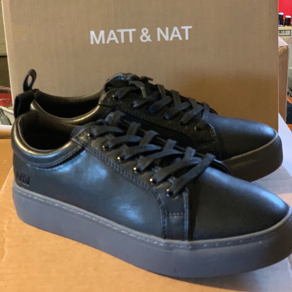 Vegan leather shoes all black